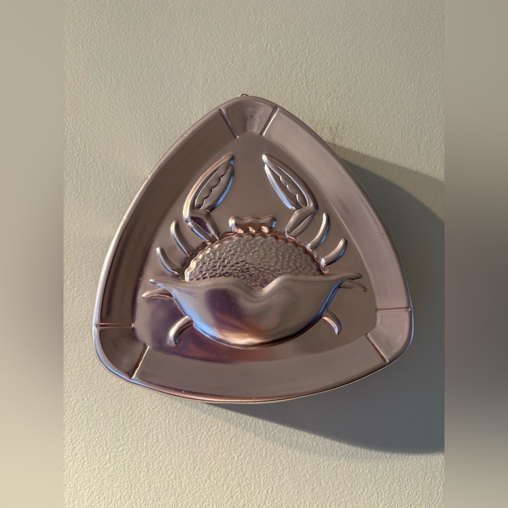 Vintage West Bend Pink Copper Crab Wall Decor